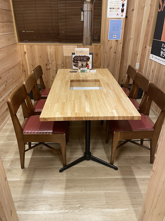 北海道ジンギスカン 野田店の6名用個室
